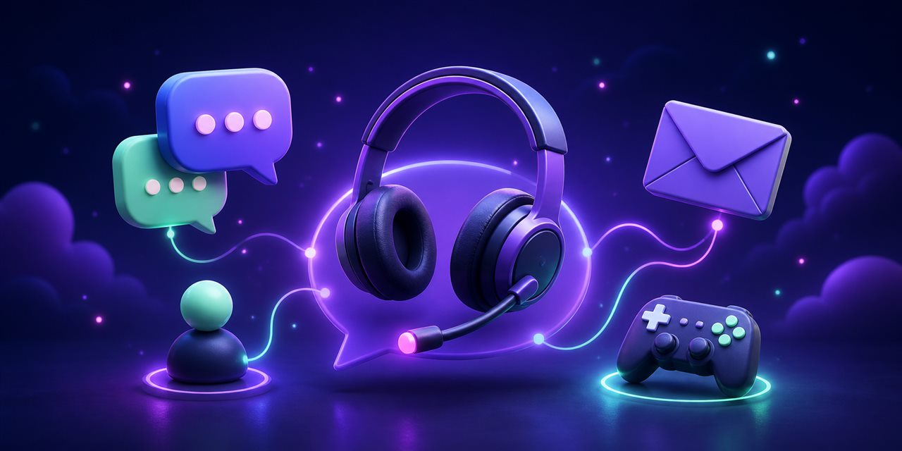 Kênh hỗ trợ người chơi với tai nghe, tin nhắn và tay cầm game