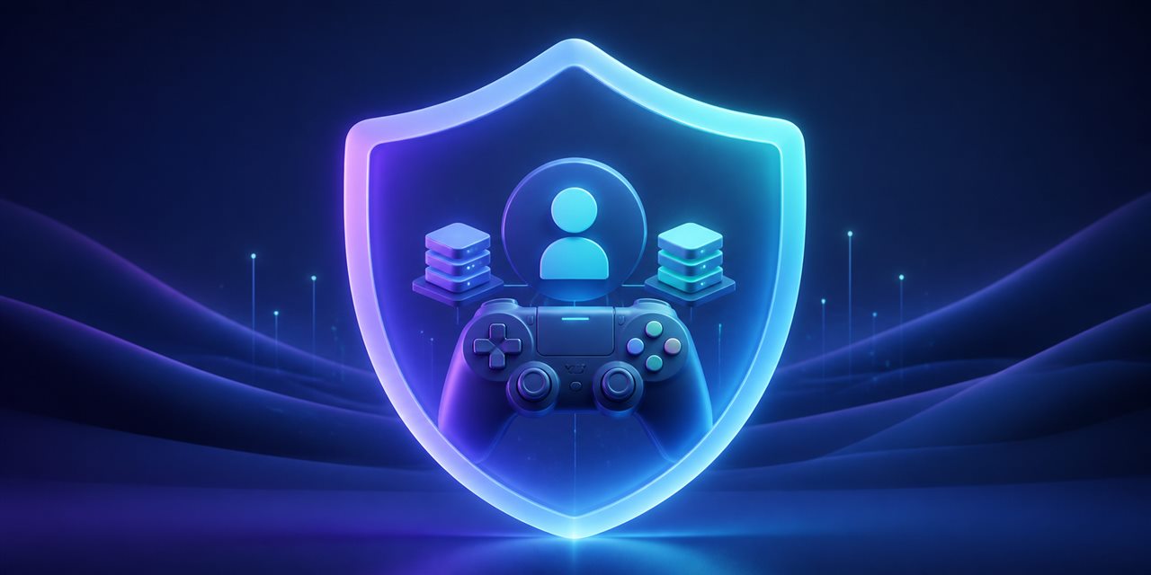 Biểu tượng bảo vệ người chơi và tay cầm chơi game
